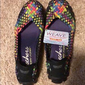 Sketchers Weave Memory Foam Flats 9.5 NWT